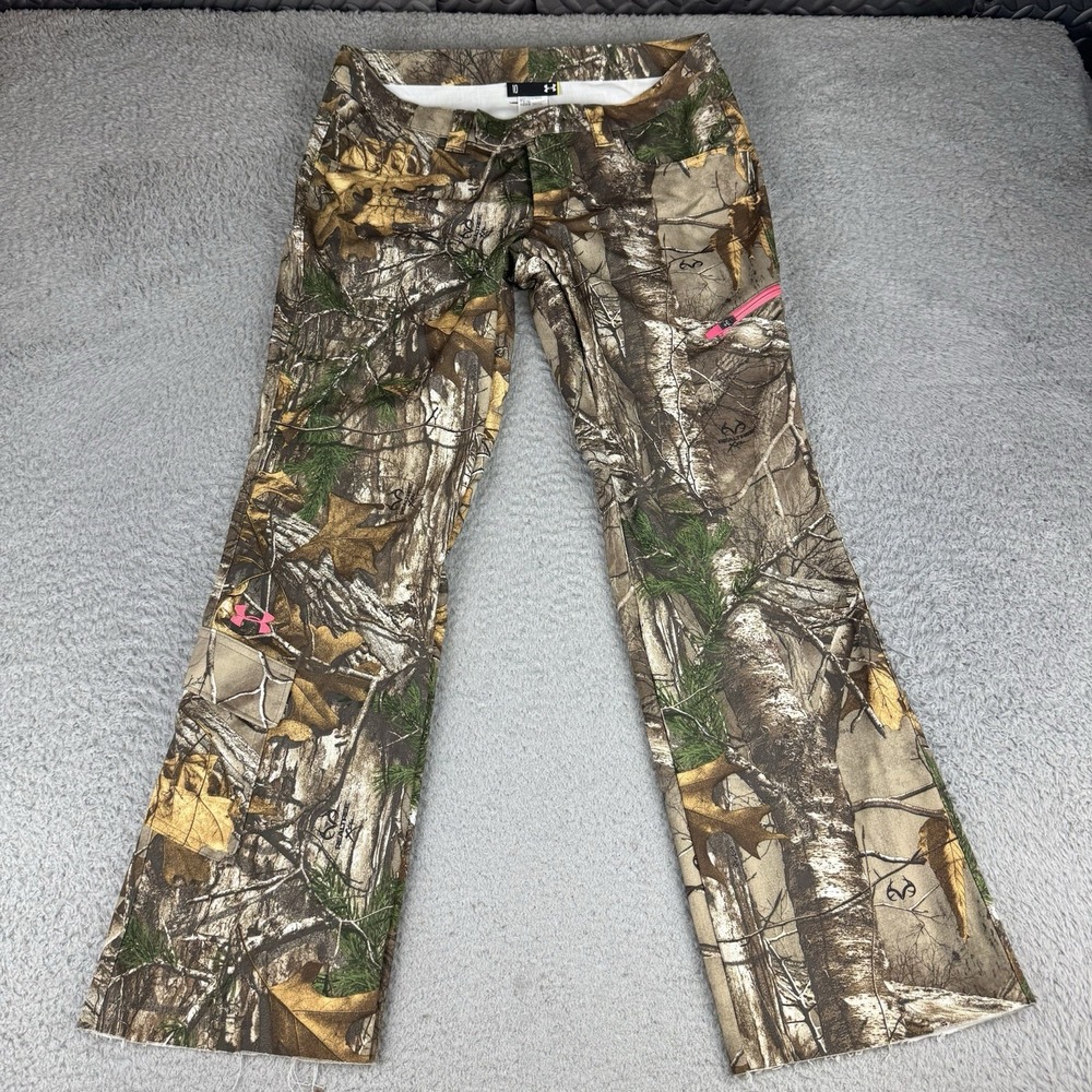 Under Armour Pants Womens 10 Camo Realtree Xtra Cargo Lined Hunting Outdoor Read